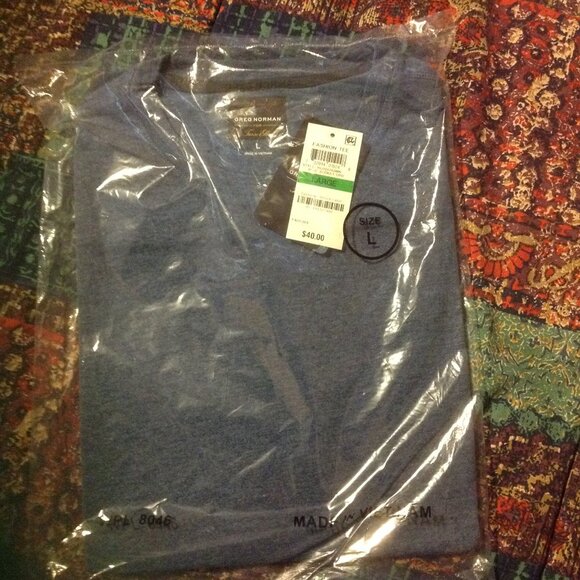 Greg Norman Men's Large Blue Performance T-Shirt - New with Tags - Picture 1 of 3